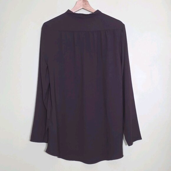 Wilfred Top Womens M Purple Blouse LS High Low Hem Corporate Girlie Buttons Boho - Picture 16 of 16
